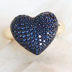 Crystal Melissa Heart Ring (Blue)