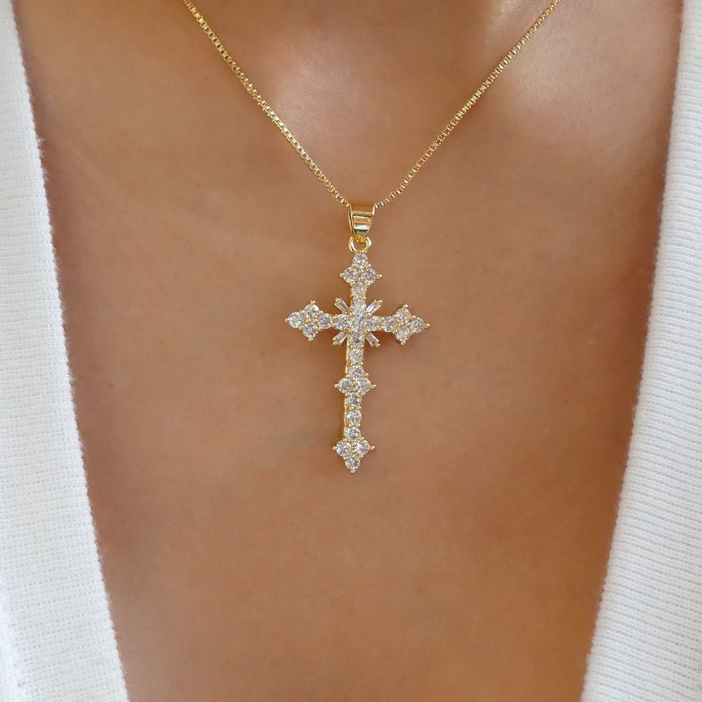 Crystal Larsa Cross Necklace