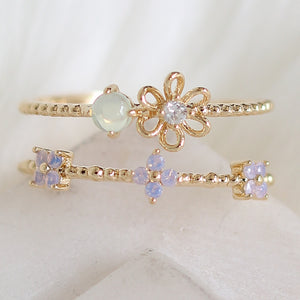 Turquoise & Flower Ring