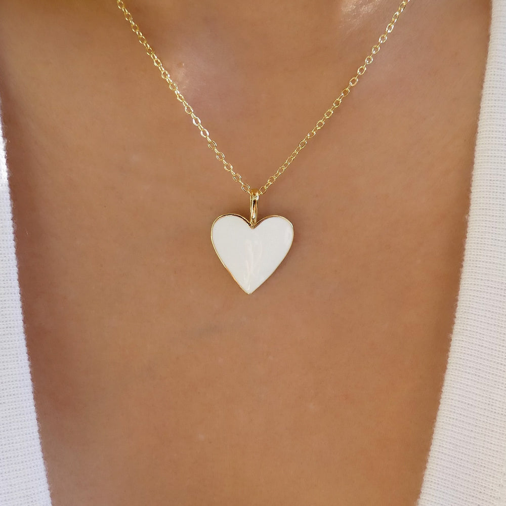 Becca Heart Necklace (White)