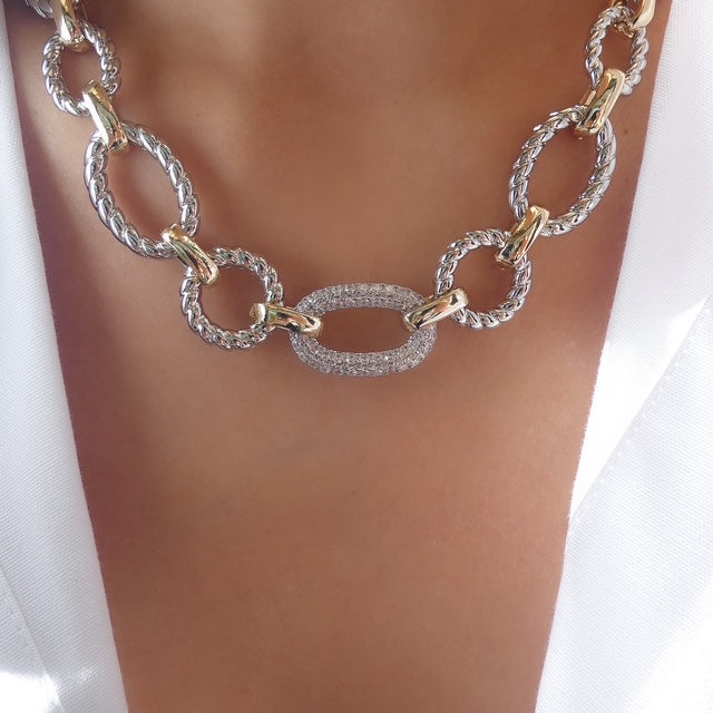Silver & Gold Paula Link Necklace
