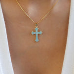 Savannah Cross Necklace (Turquoise)