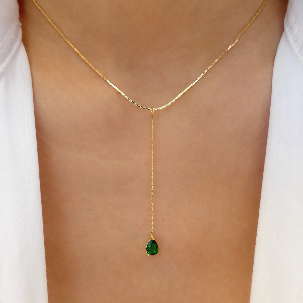Small Emerald Drop Necklace