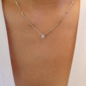 Dainty Crystal Necklace (Silver)