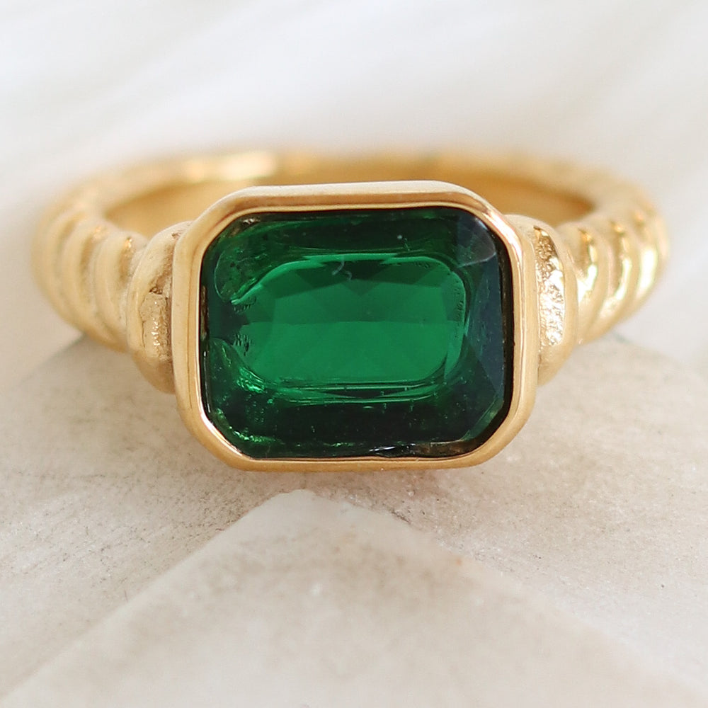 Emerald Mikey Ring
