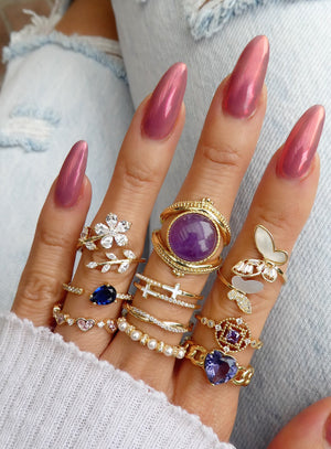 Purple Tina Heart Ring