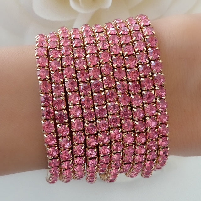 Crystal Celeste Bracelet Set (Pink)
