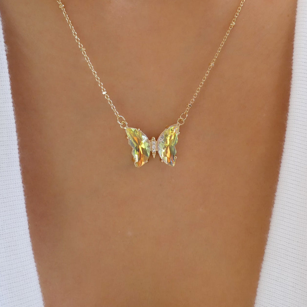 Blaine Butterfly Necklace (Iridescent)