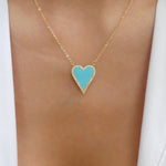 Abby Heart Necklace (Turquoise)
