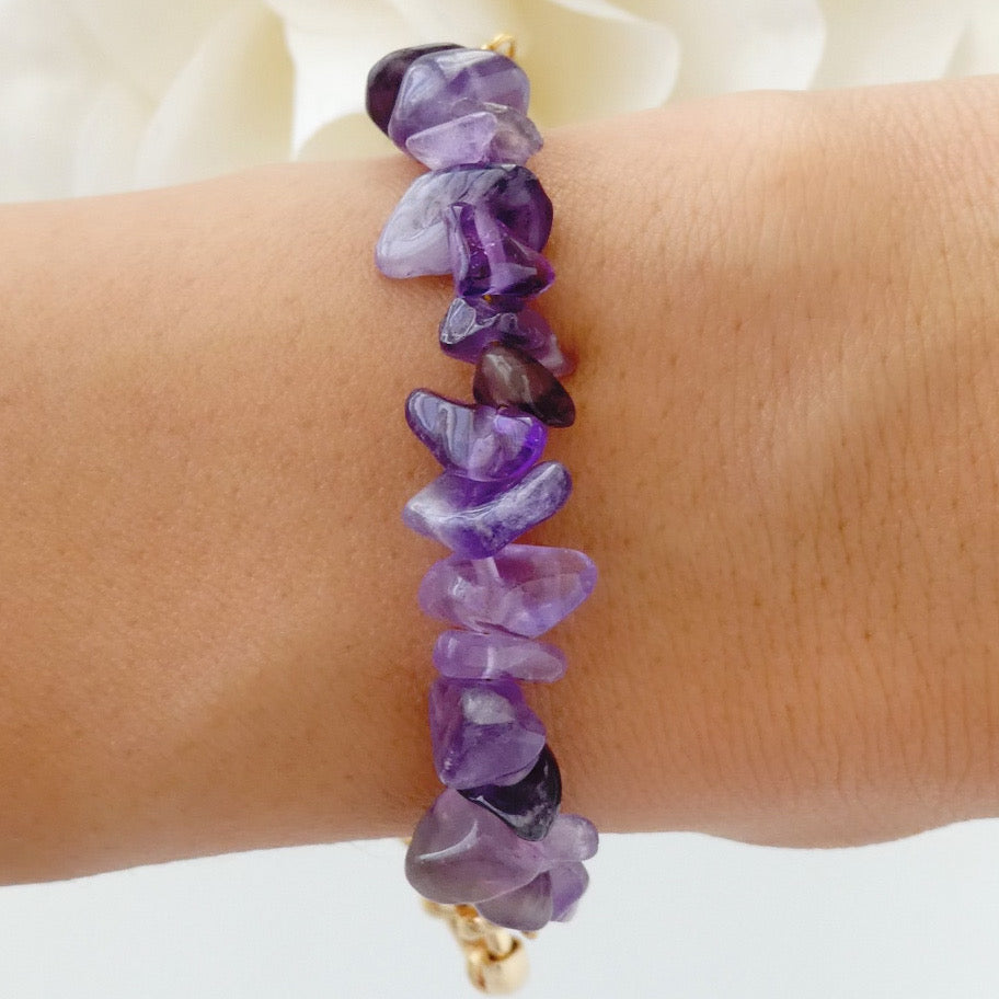 Stone & Link Bracelet (Purple)