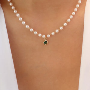 Carter Pearl Necklace (Emerald)