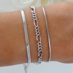 Tonya Link Bracelet Set (Silver)