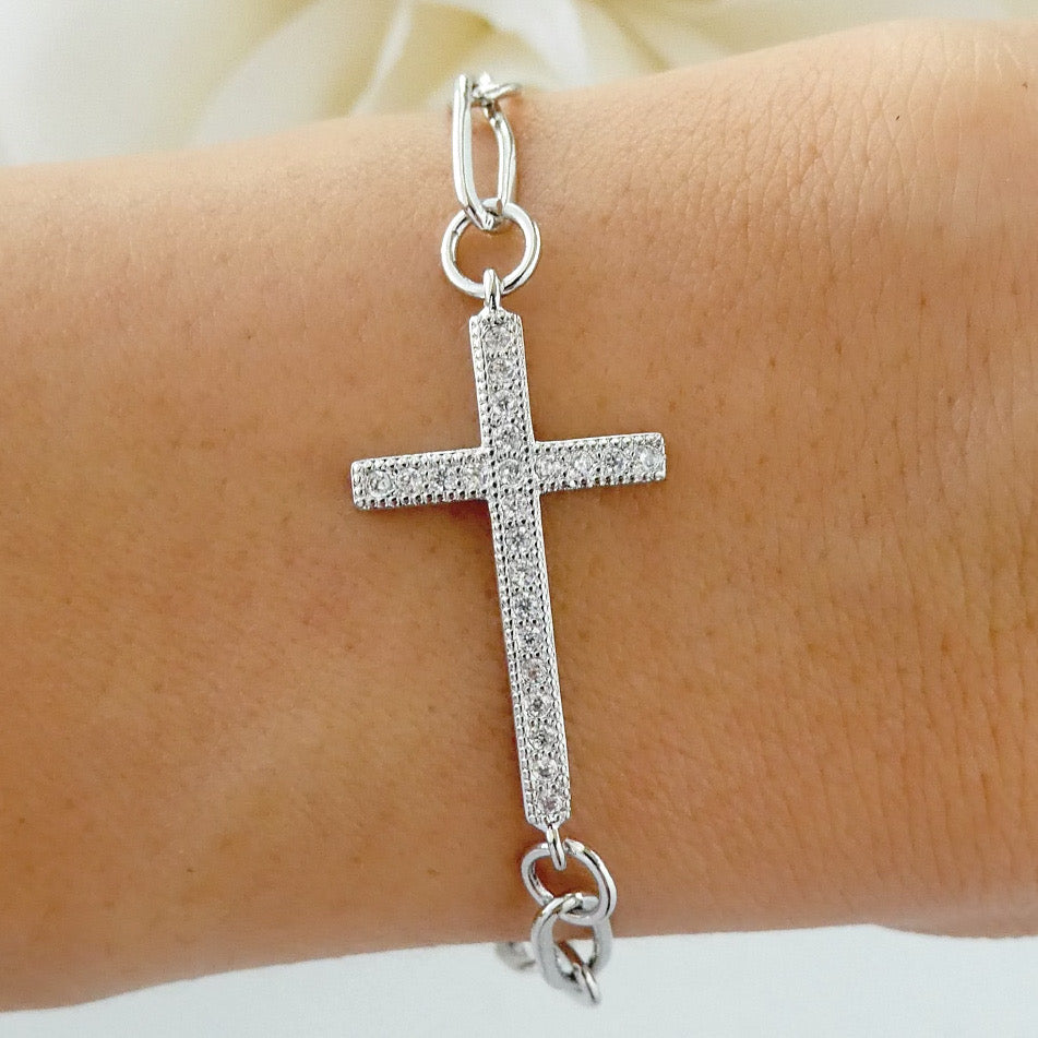 Ba Crystals Baby Crystals Sterling Silver Cross Charm Bracelets India | Ubuy
