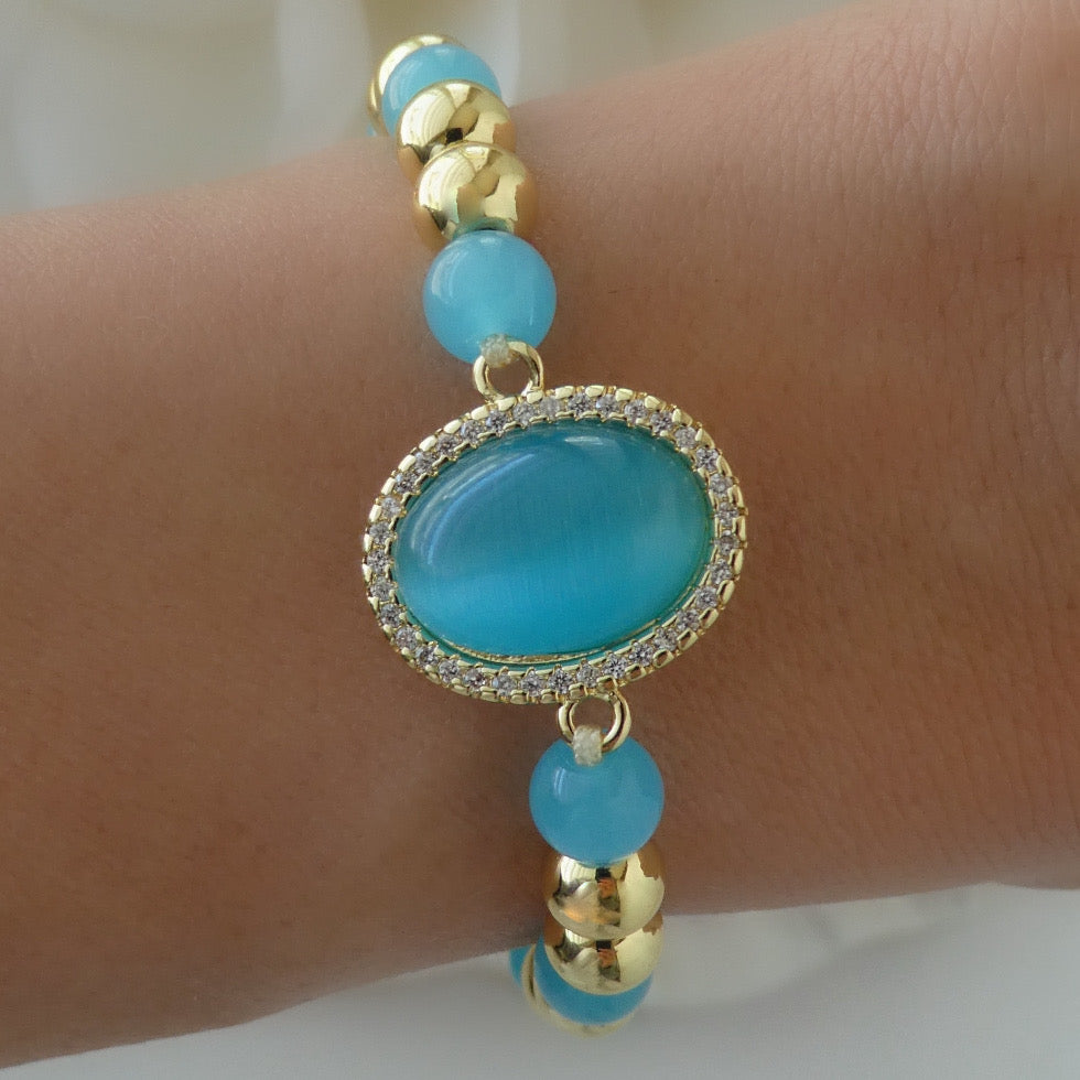 Lacey Pendant Bracelet (Blue)