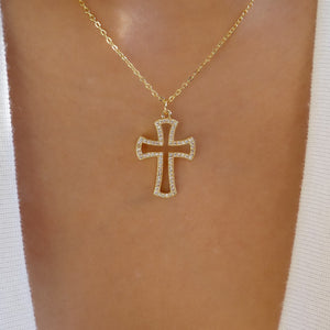 Crystal Maddy Cross Necklace