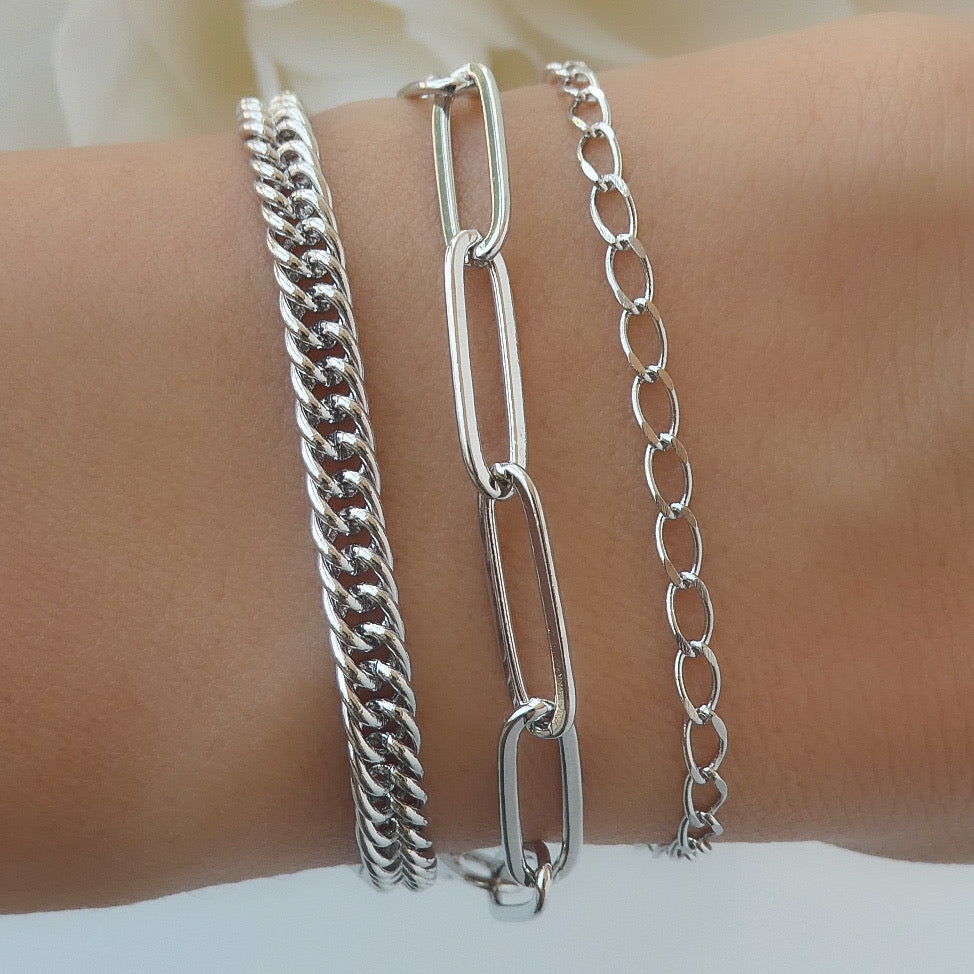 Laurie Link Bracelet Set (Silver)