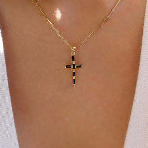 Ally Cross Necklace (Black)
