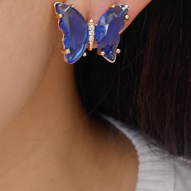 Blaine Butterfly Earrings (Blue)