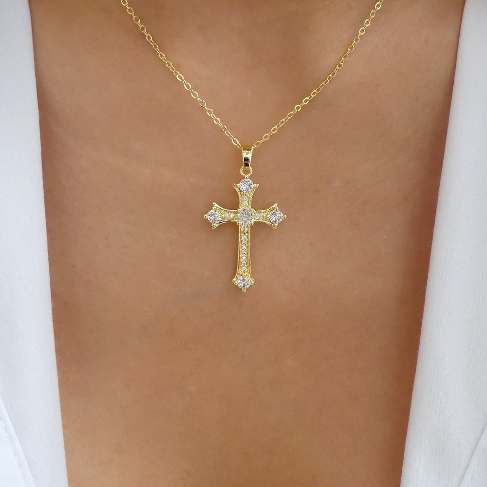 Crystal Clara Cross Necklace