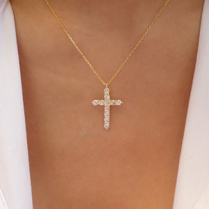 Crystal Naomi Cross Necklace (Medium)