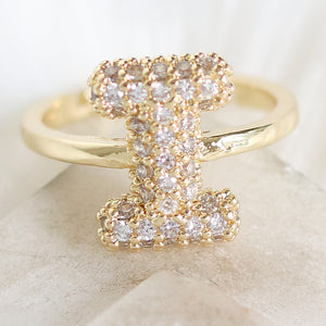 Crystal Letter Ring (I)