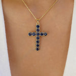 Mara Cross Necklace (Blue)
