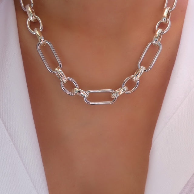 Silver & Gold Simple Link Necklace