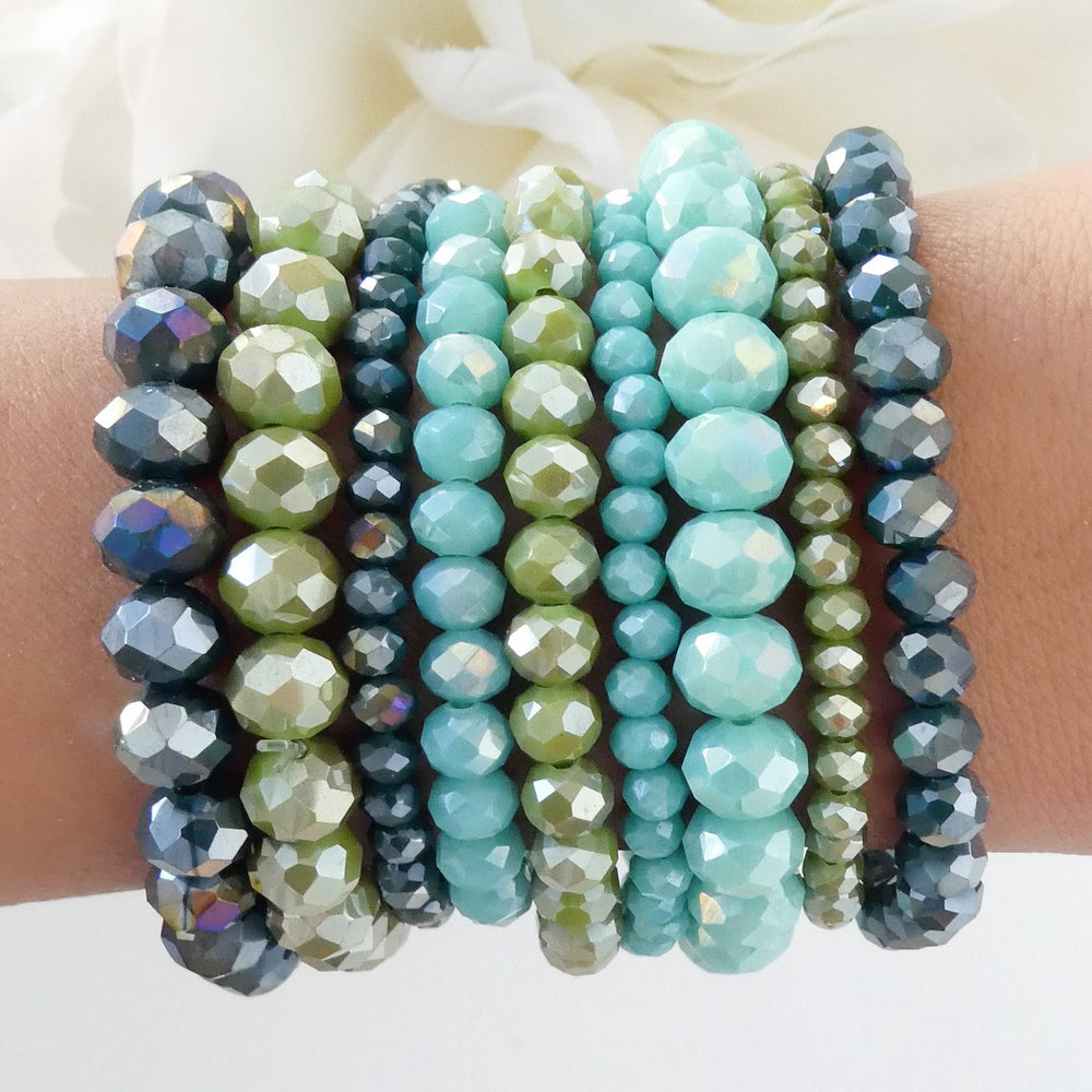 Jasper Bead Bracelet Set (Green/Blue)