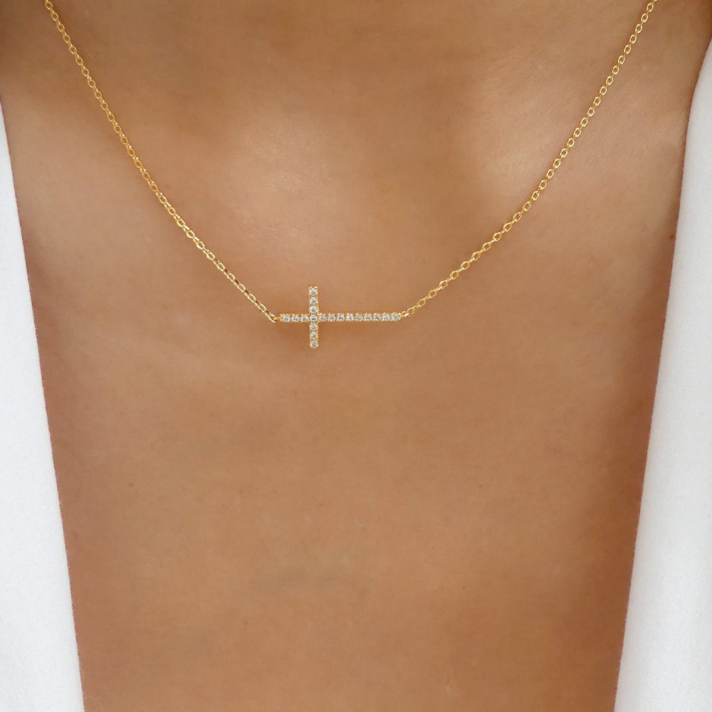 18K Caden Cross Necklace