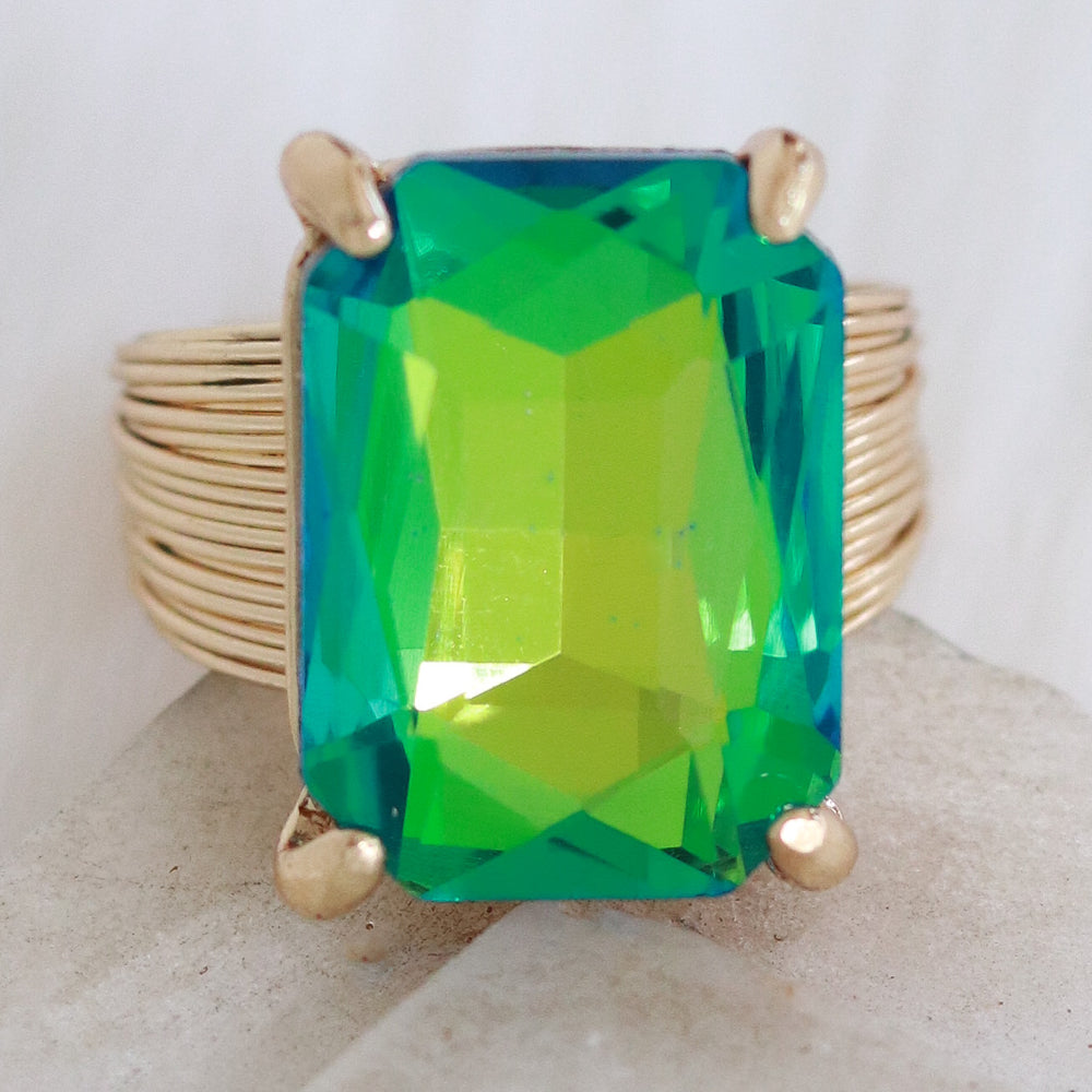 Crystal Naomi Ring (Green)