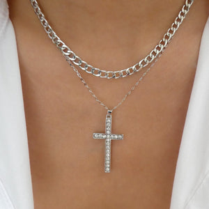 Emma Cross Necklace (Silver)