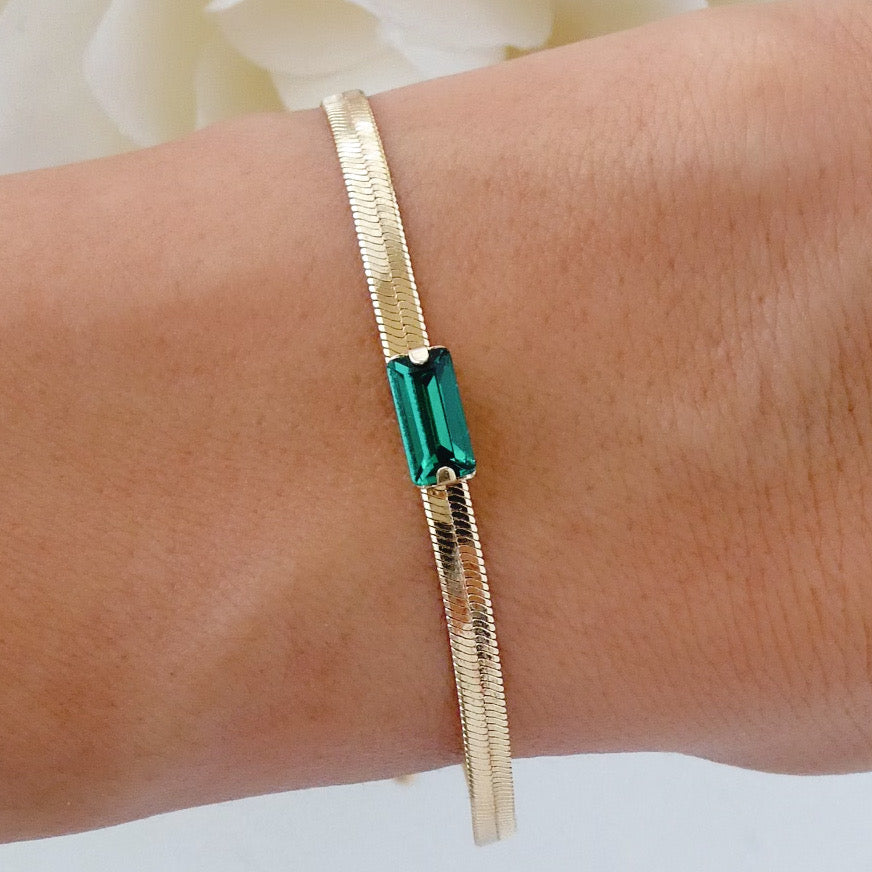 Emerald Pendant Bracelet