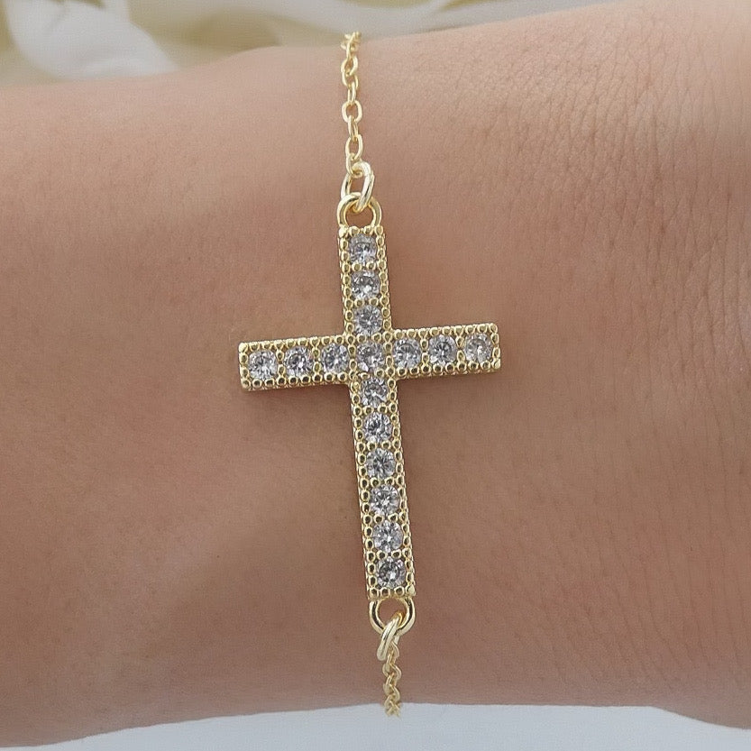 Crystal Deon Cross Bracelet