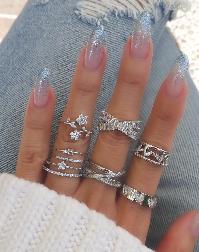 Crystal Harmony Heart Ring (Silver)