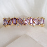 Crystal Row Ring (Purple)