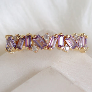 Crystal Row Ring (Purple)
