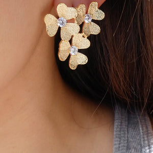 14K Floral Drop Earrings