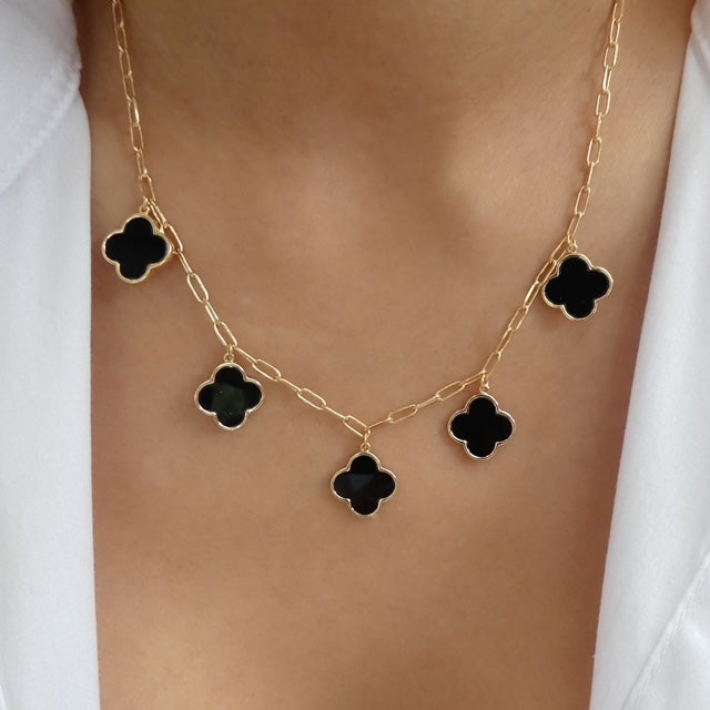 Steffy Row Necklace (Black)