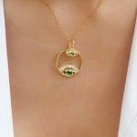 Double Eye Necklace (Emerald)