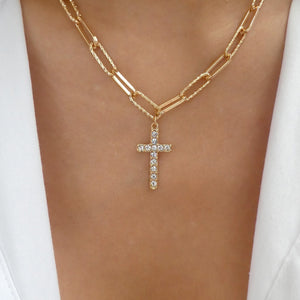 Tabitha Crystal Cross Necklace
