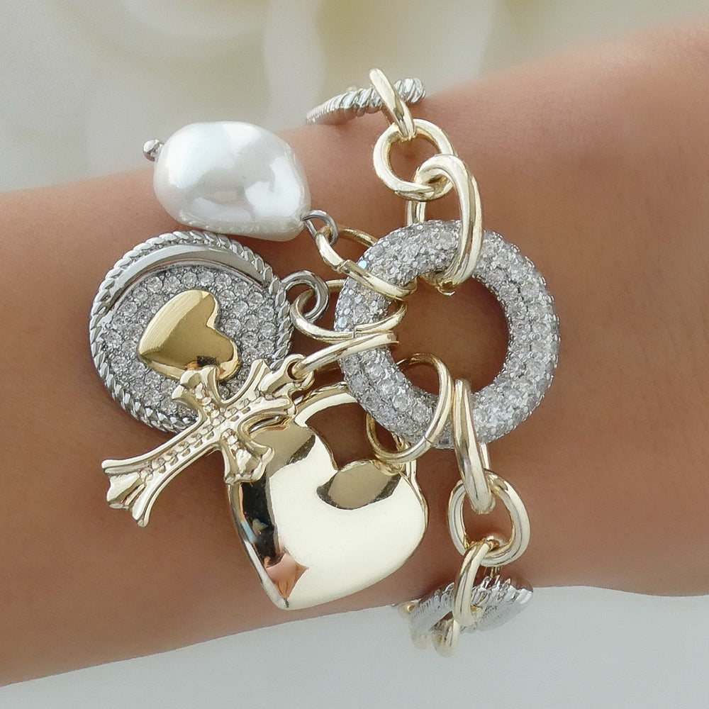 希少石☾リビアングラス☾　ハート　チャーム Crystal Liam Cross Necklace (Black) – Love Stylize