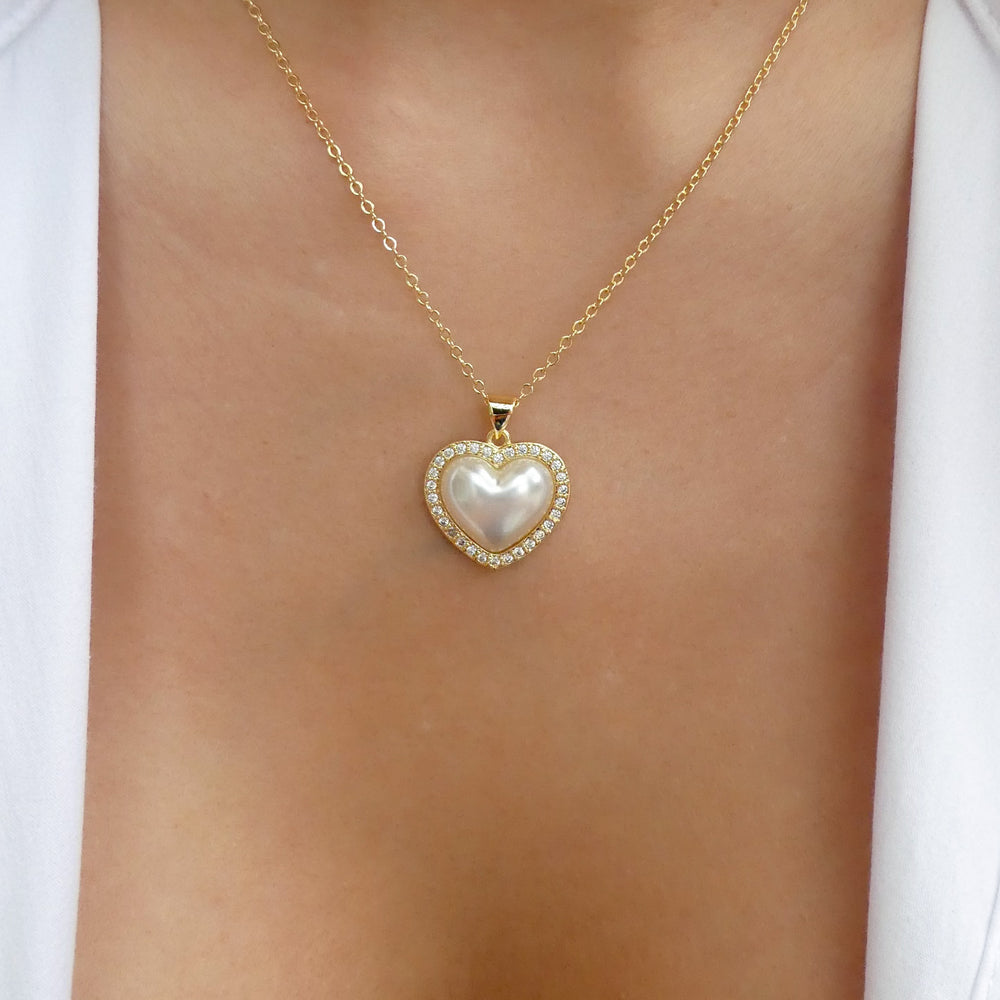 Maya Pearl Heart Necklace