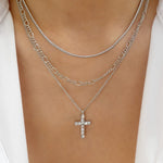 Valeria Cross Necklace Set (Silver)