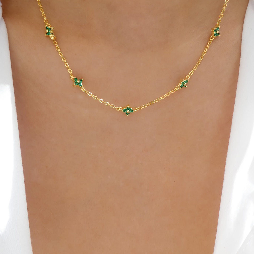 Mini Crystal Steffy Necklace (Emerald)