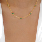 Mini Crystal Steffy Necklace (Emerald)