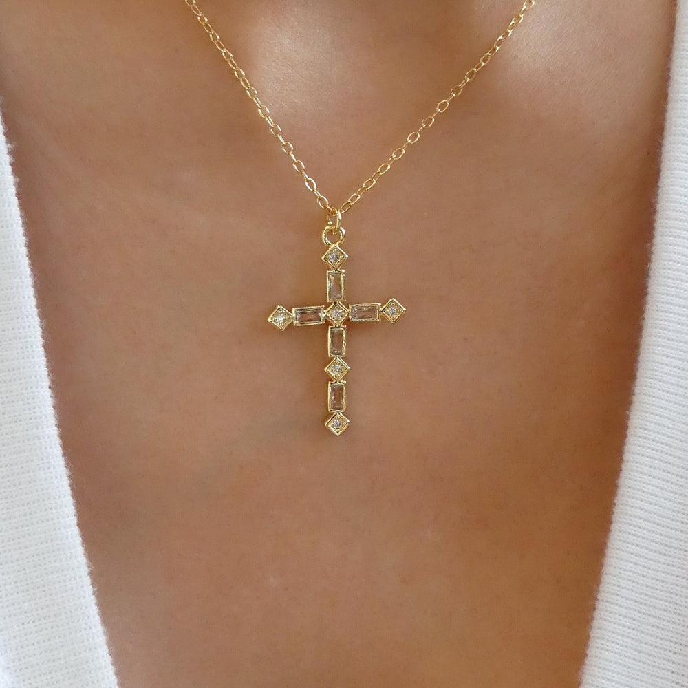 Crystal Sloane Cross Necklace