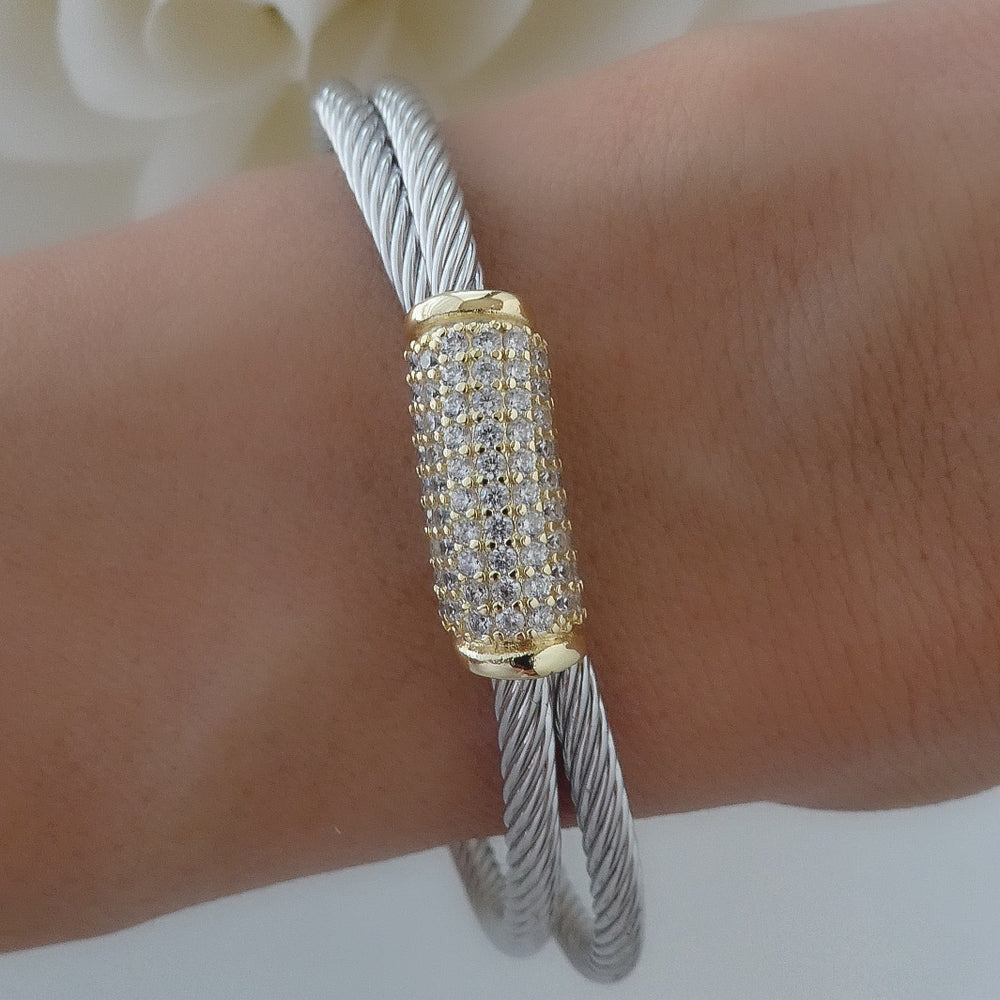 Crystal Edna Cuff (Silver)