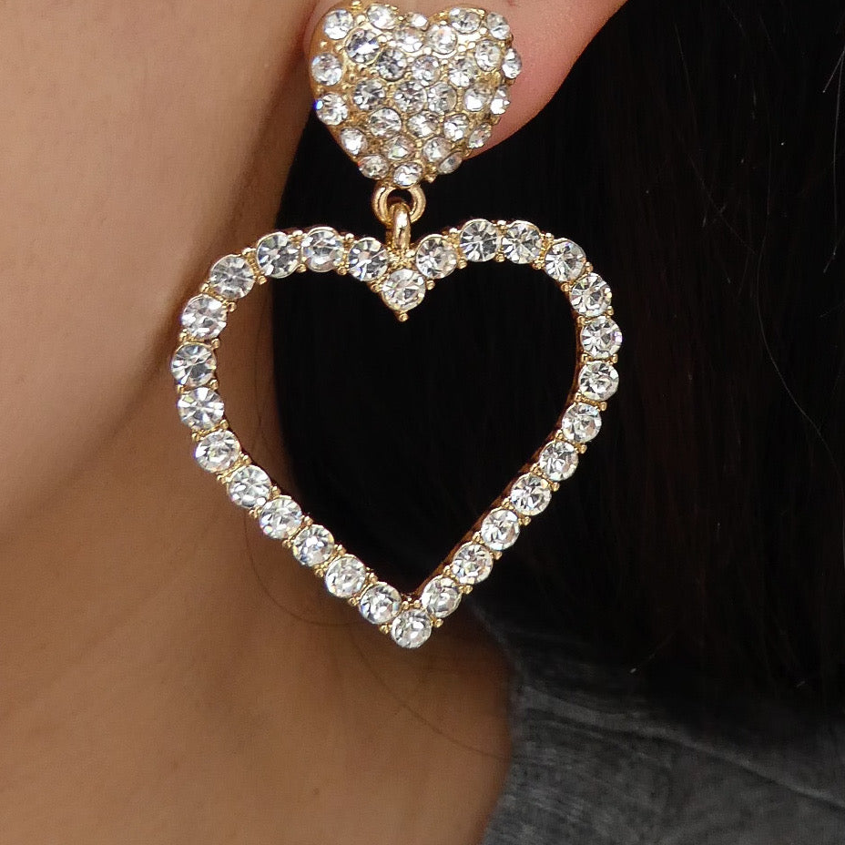 Crystal Heart Earrings