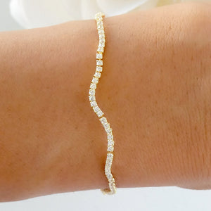 Simple Crystal Wave Bracelet