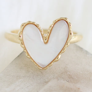 White Heart Ring
